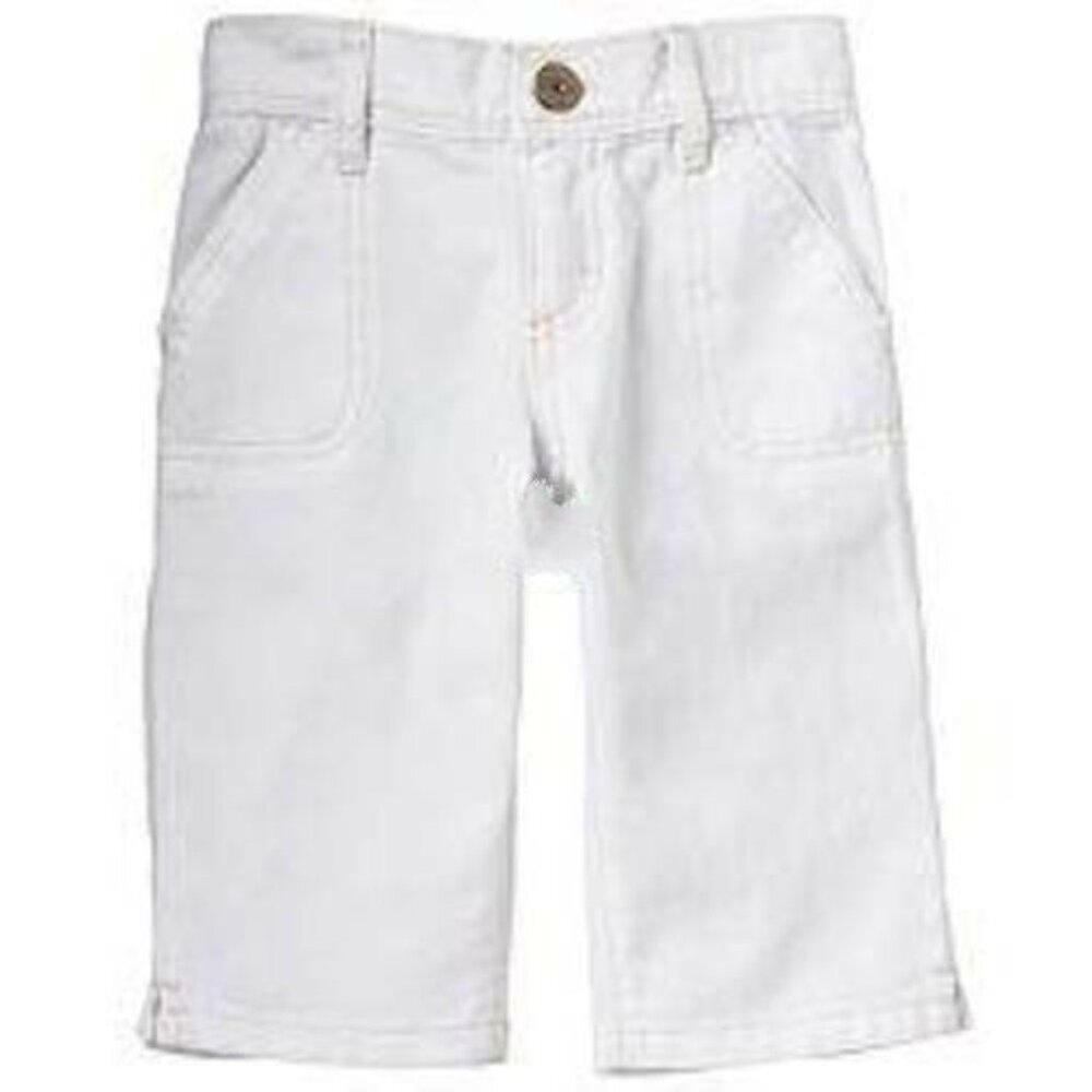 Oshkosh Denim Capris 5 Girls White Jean Adjustable Waist Embroidered